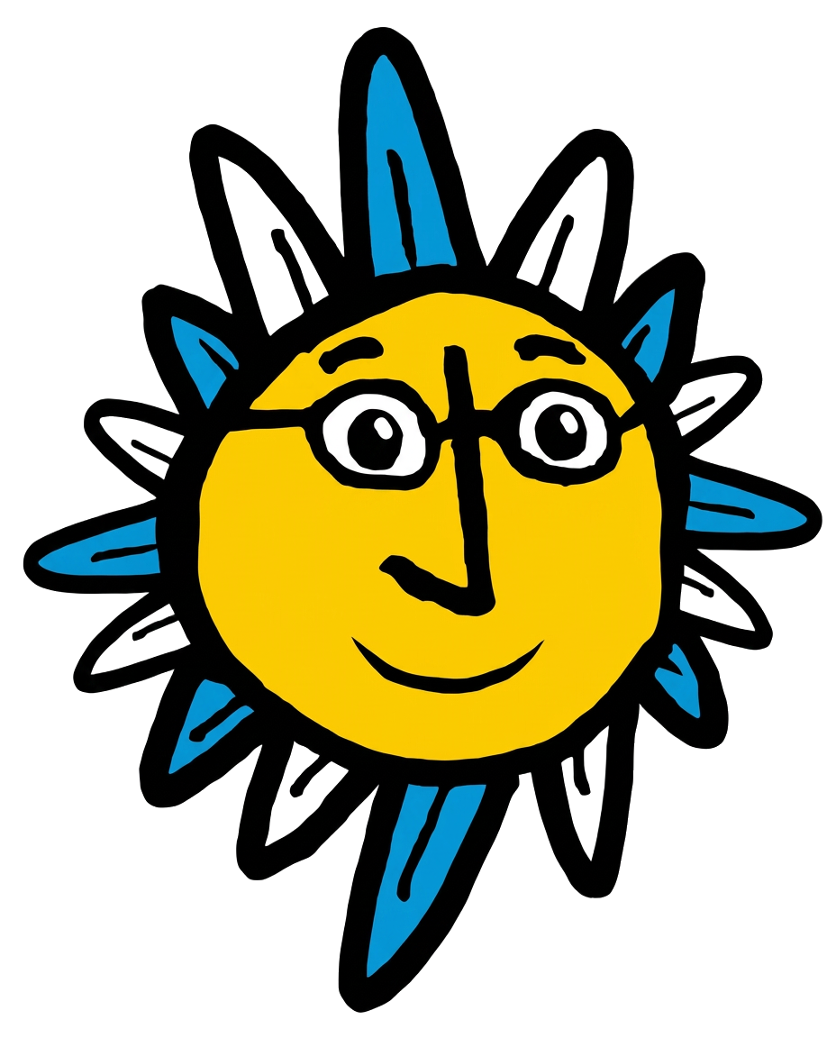 Sol con anteojos, símbolo de Argentum Libros
